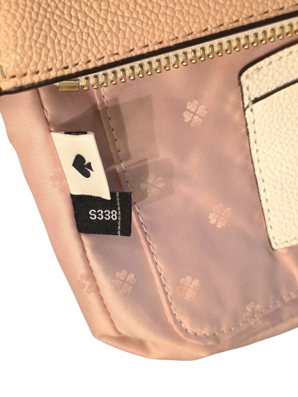 Kate Spade Leila Large Crossbody Pebbled Leather Warm Beige Colorblock S338